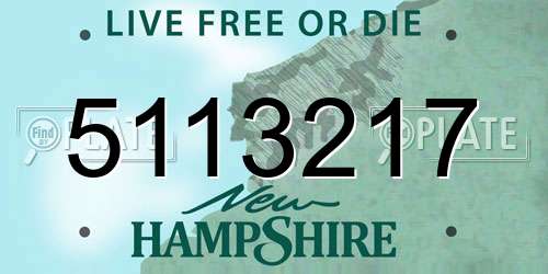 5113217 New Hampshire License Plate