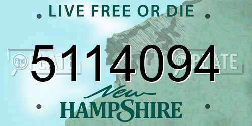5114094 New Hampshire License Plate