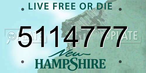 5114777 New Hampshire License Plate