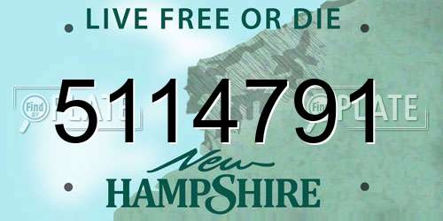 5114791 New Hampshire License Plate