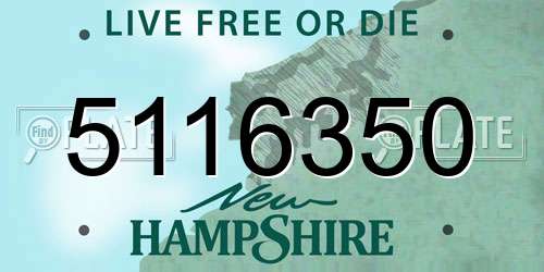 5116350 New Hampshire License Plate