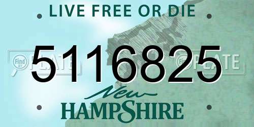 5116825 New Hampshire License Plate