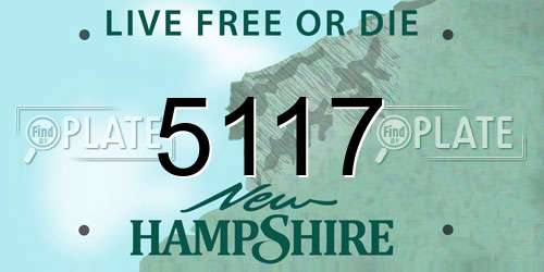5117 New Hampshire License Plate
