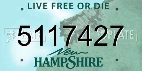 5117427 New Hampshire License Plate