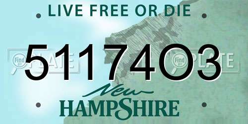 51174O3 New Hampshire License Plate