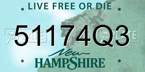 51174Q3 New Hampshire License Plate