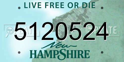 5120524 New Hampshire License Plate