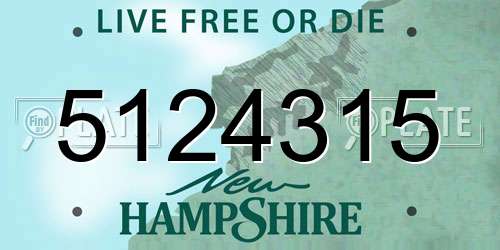 5124315 New Hampshire License Plate
