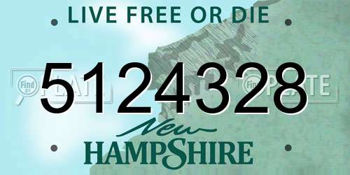 5124328 New Hampshire License Plate