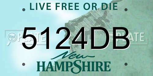 5124DB New Hampshire License Plate