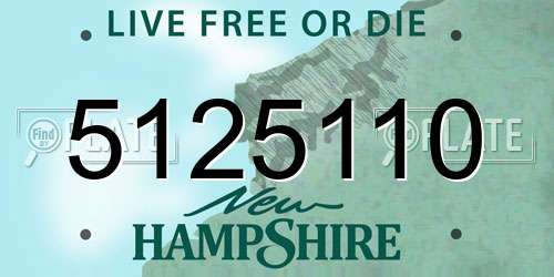 5125110 New Hampshire License Plate
