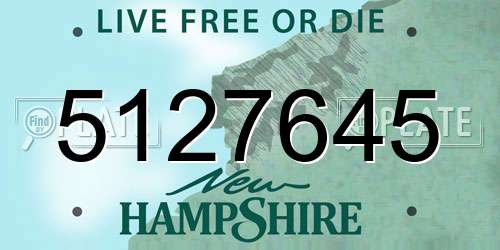 5127645 New Hampshire License Plate