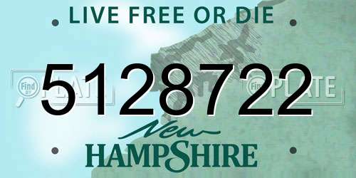 5128722 New Hampshire License Plate