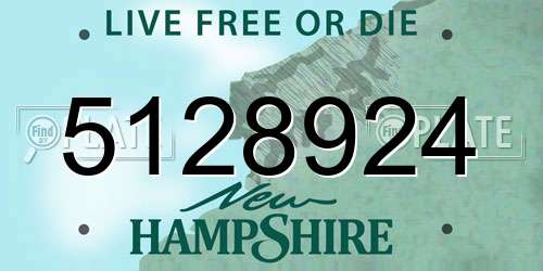 5128924 New Hampshire License Plate