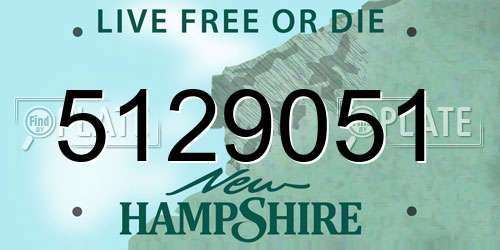 5129051 New Hampshire License Plate