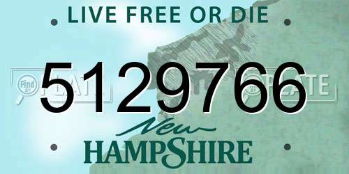 5129766 New Hampshire License Plate