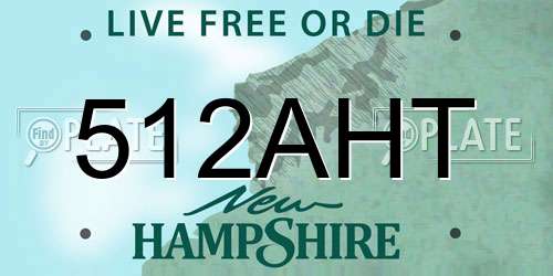 512AHT New Hampshire License Plate