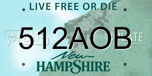 512AOB New Hampshire License Plate