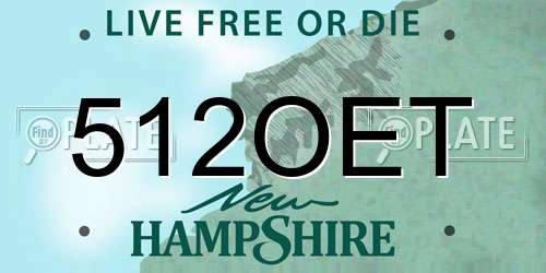 512OET New Hampshire License Plate