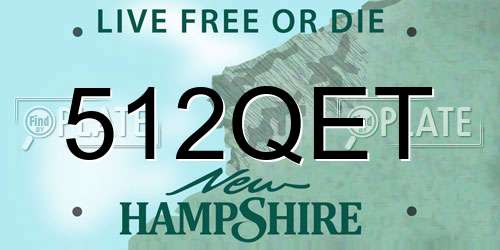 512QET New Hampshire License Plate