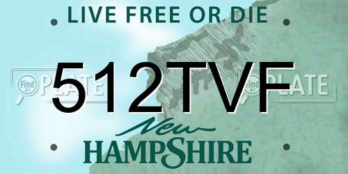 512TVF New Hampshire License Plate