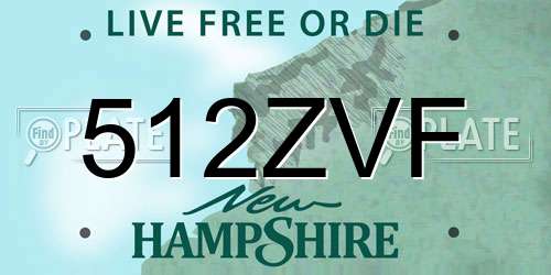 512ZVF New Hampshire License Plate