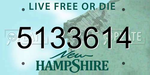 5133614 New Hampshire License Plate