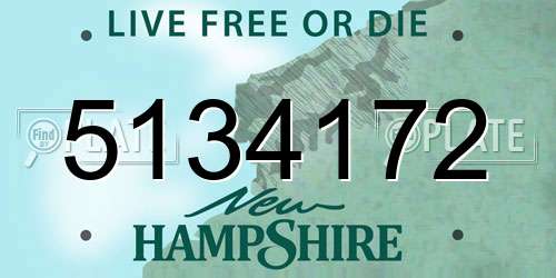 5134172 New Hampshire License Plate
