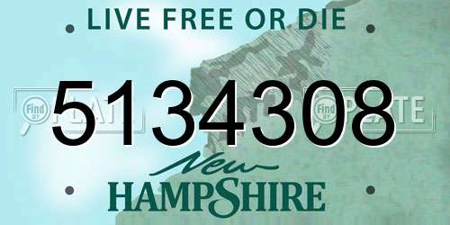5134308 New Hampshire License Plate