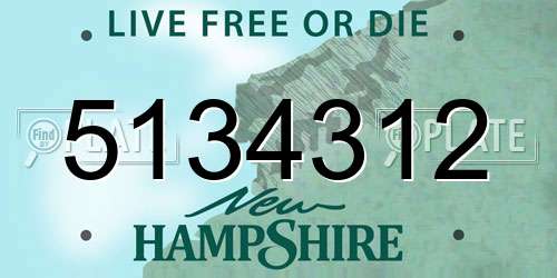 5134312 New Hampshire License Plate
