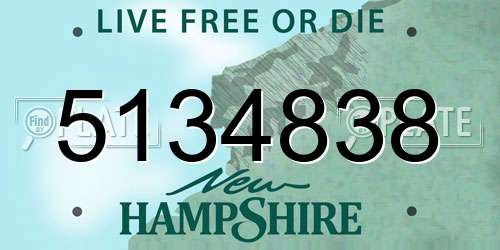 5134838 New Hampshire License Plate