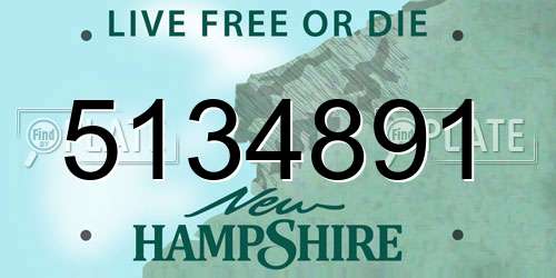 5134891 New Hampshire License Plate