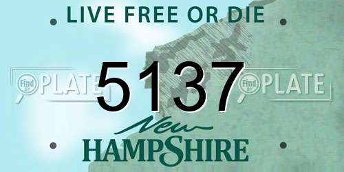 5137 New Hampshire License Plate