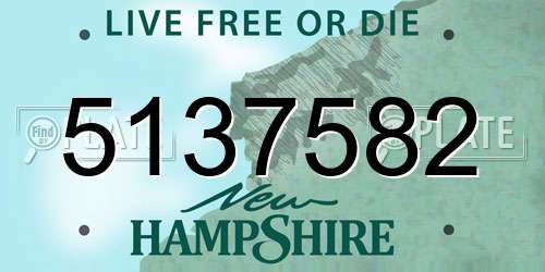 5137582 New Hampshire License Plate