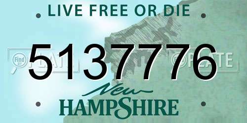 5137776 New Hampshire License Plate