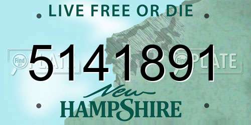 5141891 New Hampshire License Plate