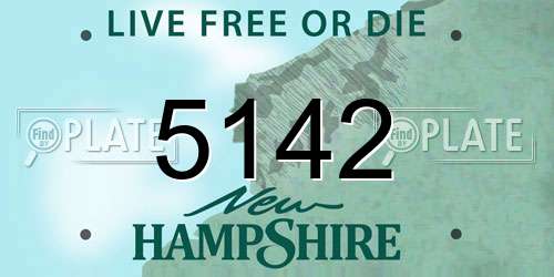 5142 New Hampshire License Plate