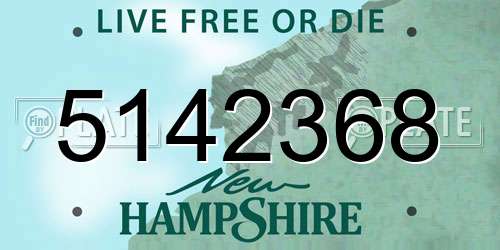 5142368 New Hampshire License Plate
