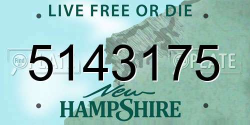 5143175 New Hampshire License Plate