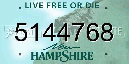 5144768 New Hampshire License Plate