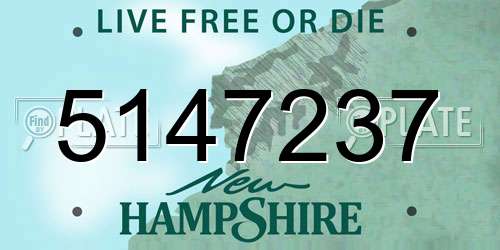 5147237 New Hampshire License Plate
