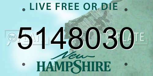 5148030 New Hampshire License Plate