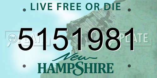 5151981 New Hampshire License Plate