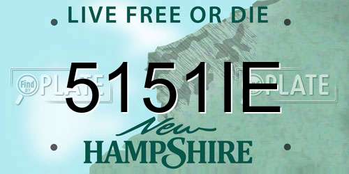 5151IE New Hampshire License Plate