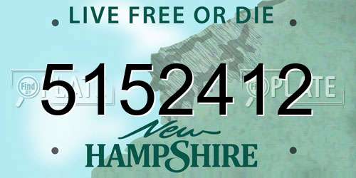 5152412 New Hampshire License Plate