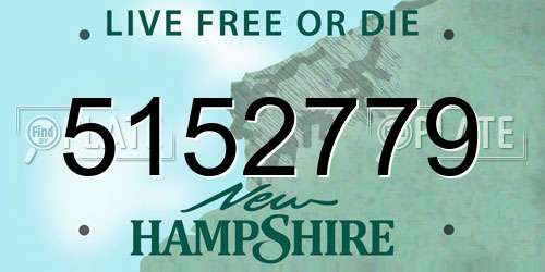 5152779 New Hampshire License Plate