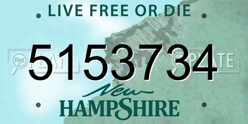 5153734 New Hampshire License Plate