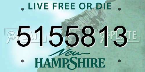 5155813 New Hampshire License Plate
