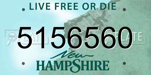 5156560 New Hampshire License Plate