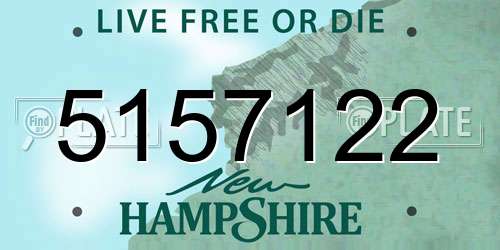 5157122 New Hampshire License Plate